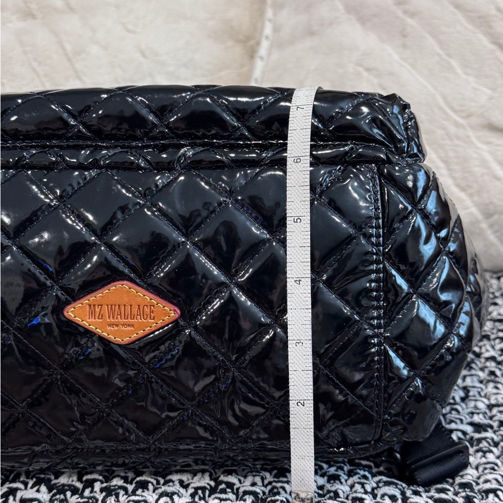MZ Wallace Small Top Handle Backpack Patent Leather Black Lacquer Pristine! - Picture 11 of 13